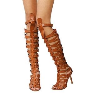 Over-the-Knee Strappy High Heel Gladiator Sandal